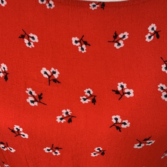 Twik by Simons Red Floral Mid Length Summer Dress - Picture 3 of 9